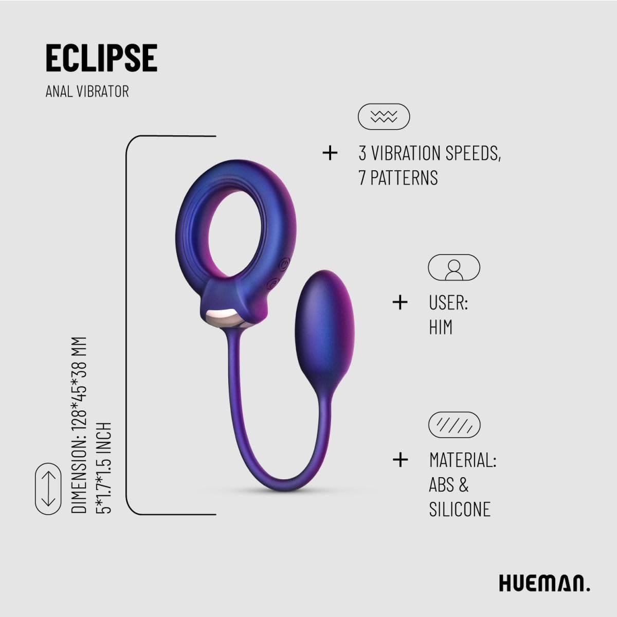 Hueman Eclipse C-Ring w/Anal Ball Vibrator - Rolik®