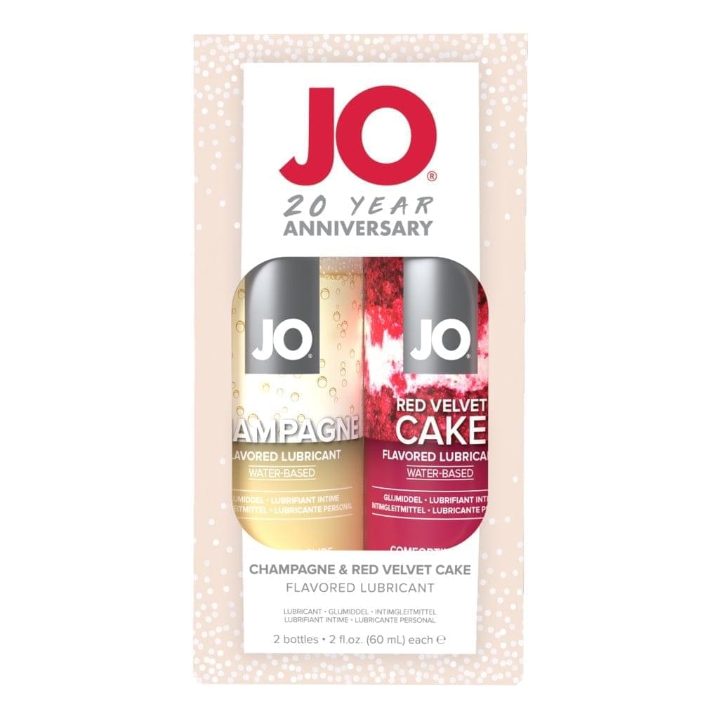 JO® 20th Anniversary Champagne/Red Velvet Cake Flavored Water-Based Lube Set - Rolik®