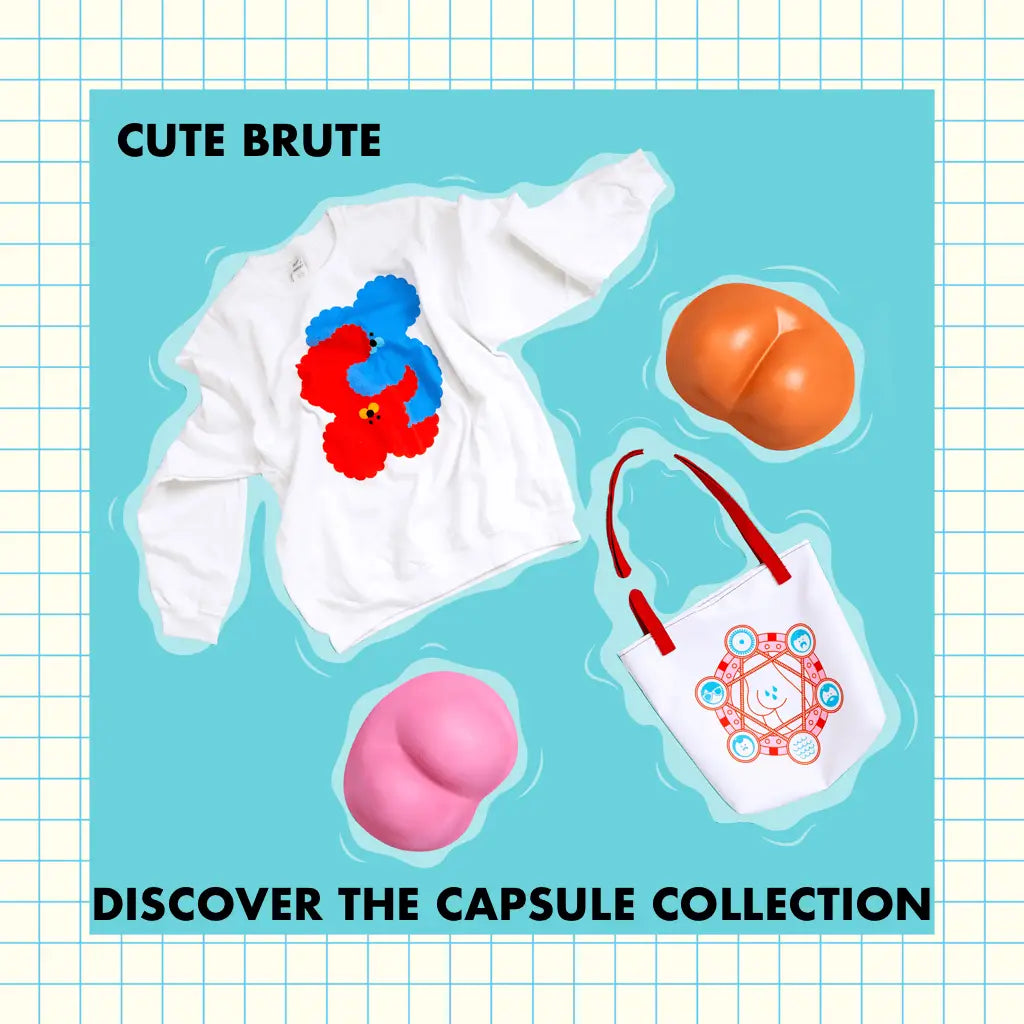 Rolik® x Cute Brute capsule collection — t-shirts, sweatshirts, bags, and hat featuring queer artwork