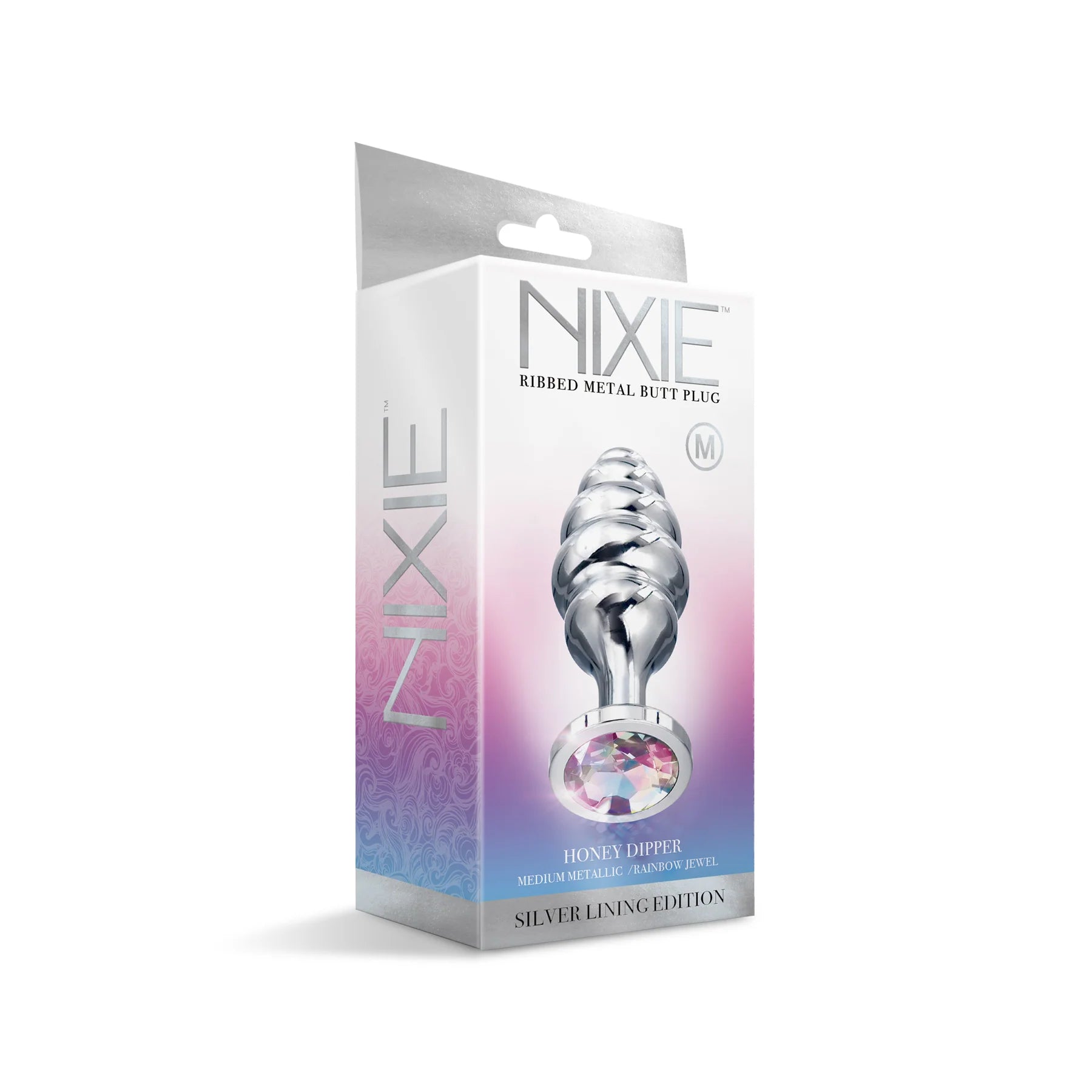 Nixie™ Honey Dipper Ribbed Metal Butt Plug Medium - Rolik®