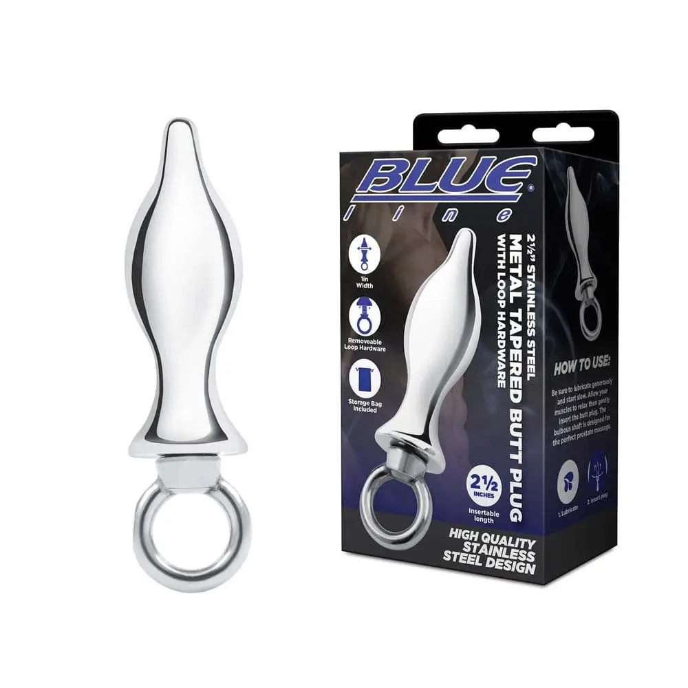 2.5" Stainless Steel Metal Tapered Butt Plug With Loop - Rolik®