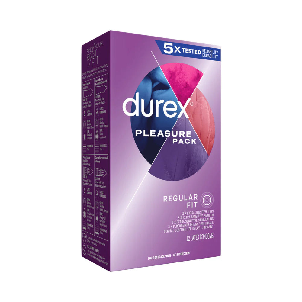 Durex® Pleasure Pack Preservativos Paquete de 12