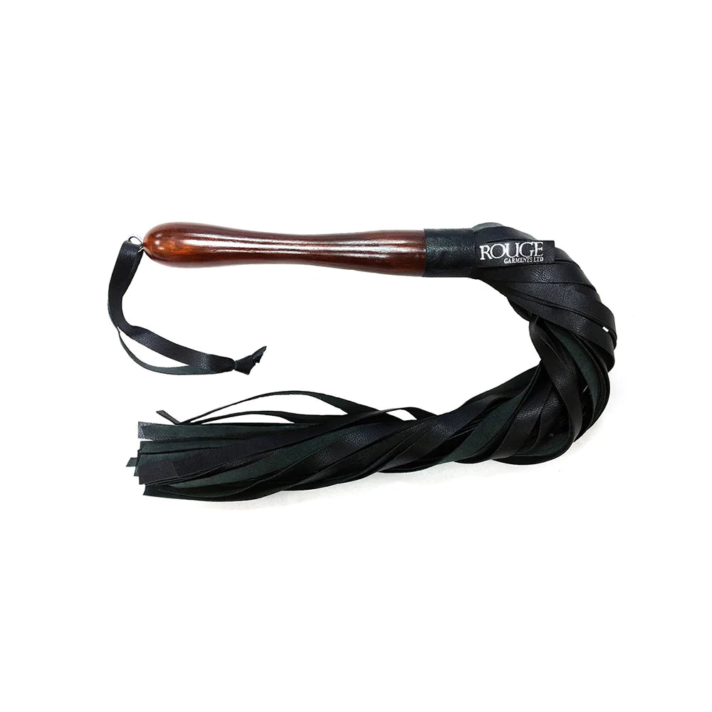 Rouge Garments® Leather Flogger with Wooden Handle - Rolik®