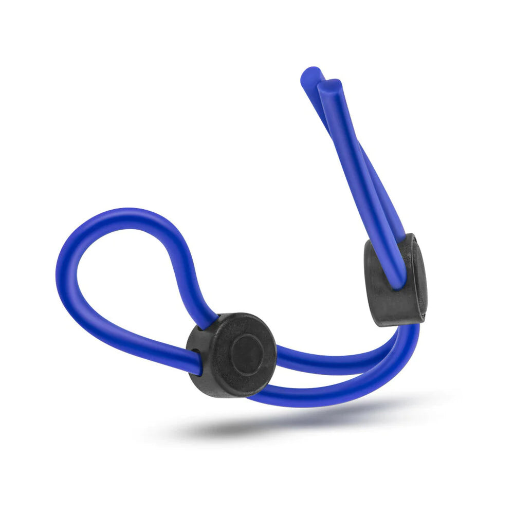 Blush Novelties® Stay Hard Silicone Double Loop Adjustable C-Ring Blue - Rolik®