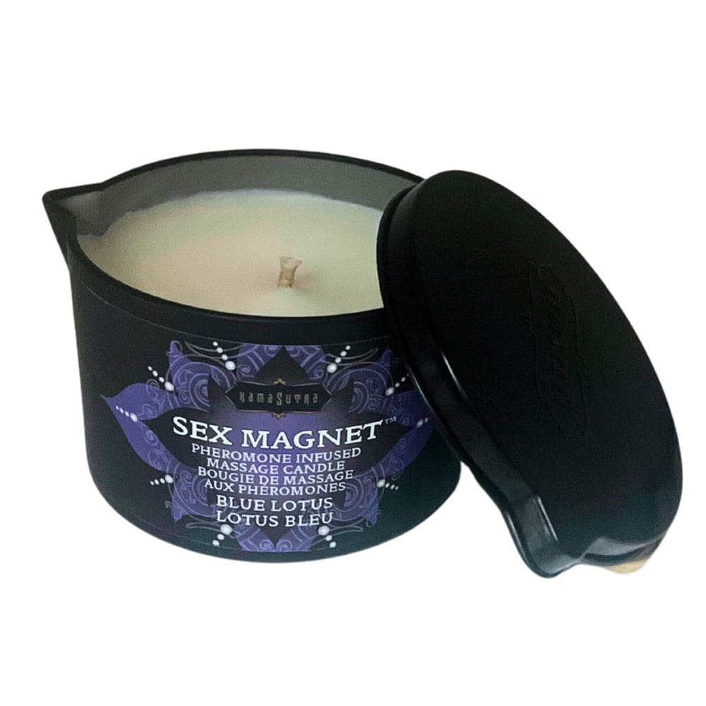 Kama Sutra® Sex Magnet™ Pheromone-Infused Massage Candle Blue Lotus - Rolik®