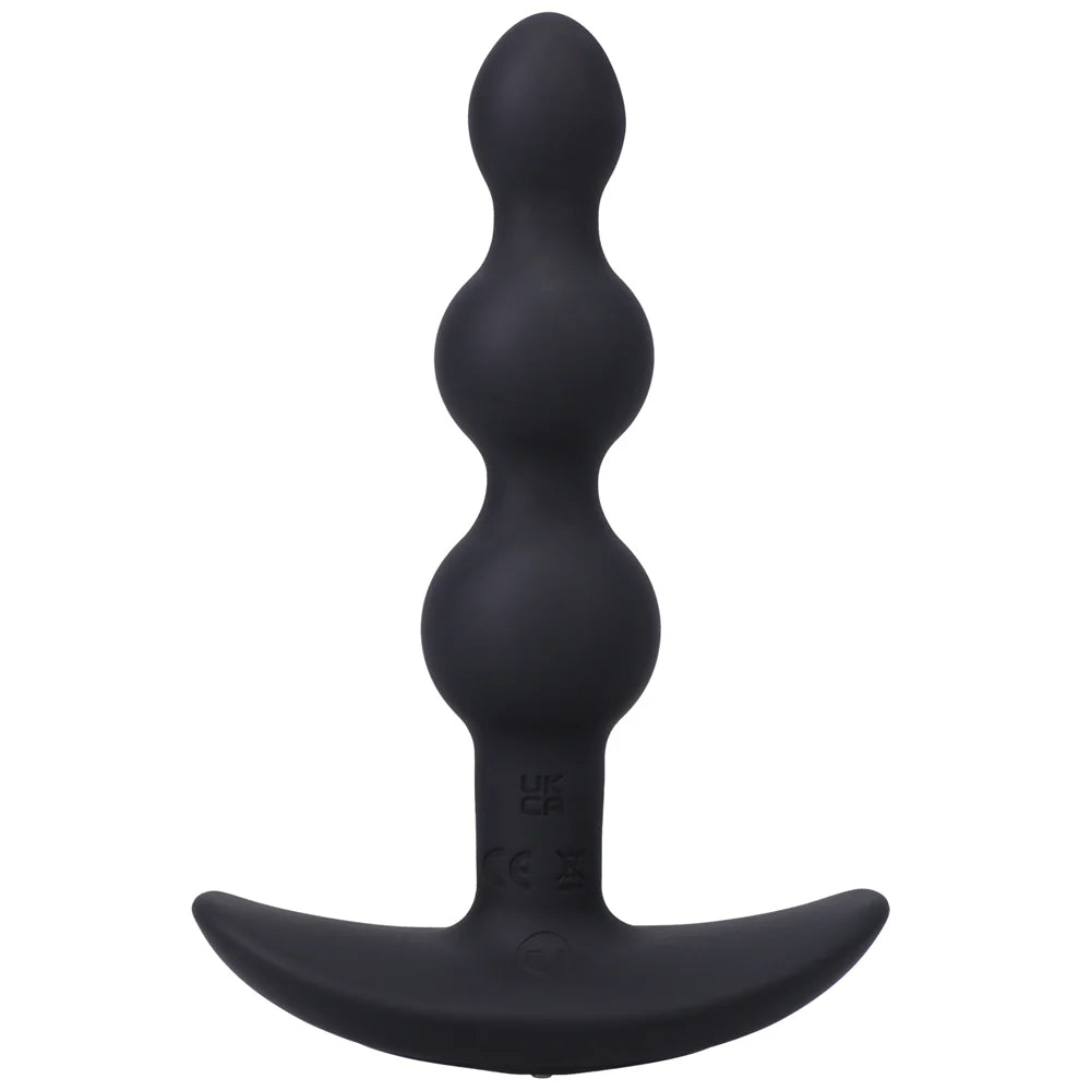 Doc Johnson® A-Play Beaded Vibe Rechargeable Silicone Anal Plug with Remote Black - Rolik®