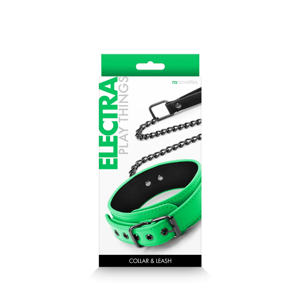 NS Novelties Electra Play Things Collar & Leash Neon Green - Rolik®