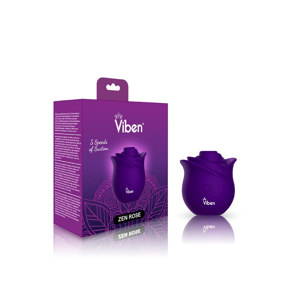Viben Zen Rose Handheld Rose Clitoral and Nipple Stimulator Purple - Rolik®