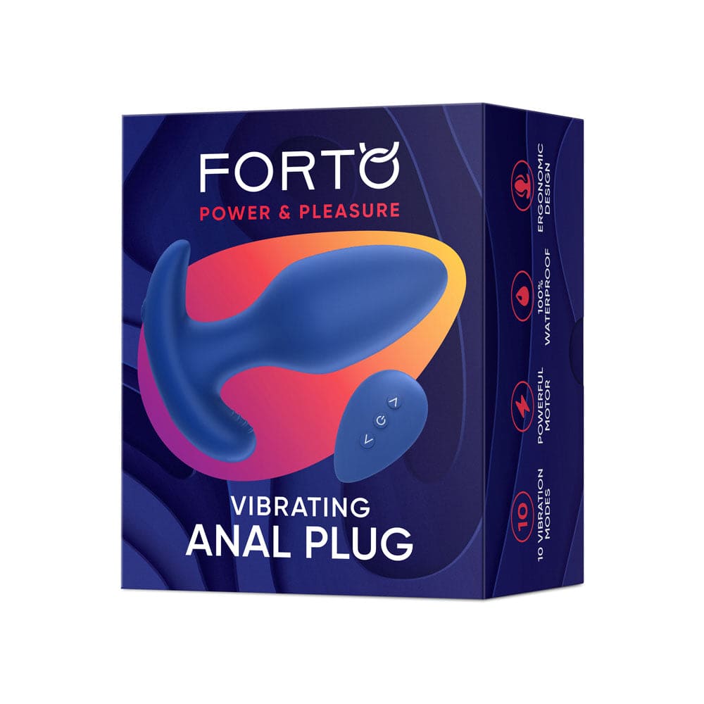 Forto Remote Vibrating Anal Plug Blue - Rolik®