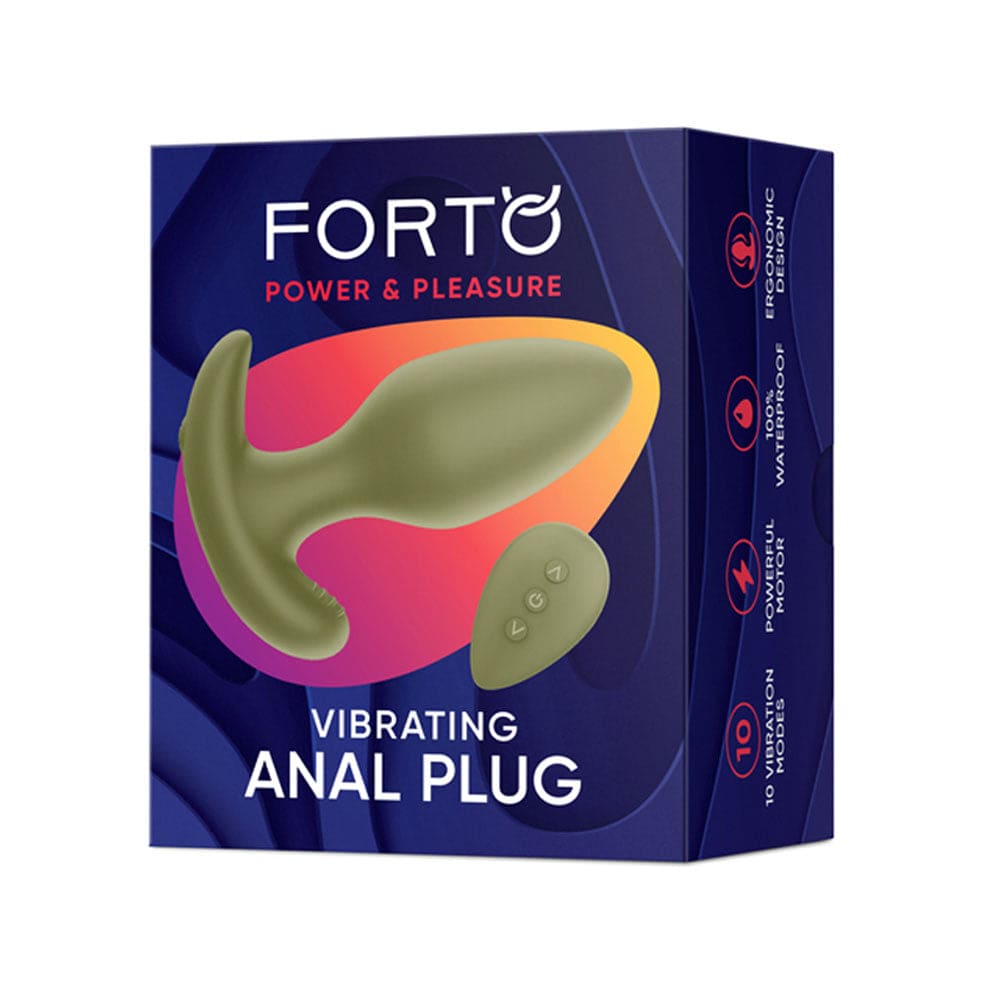 Forto Remote Vibrating Anal Plug Army Green - Rolik®