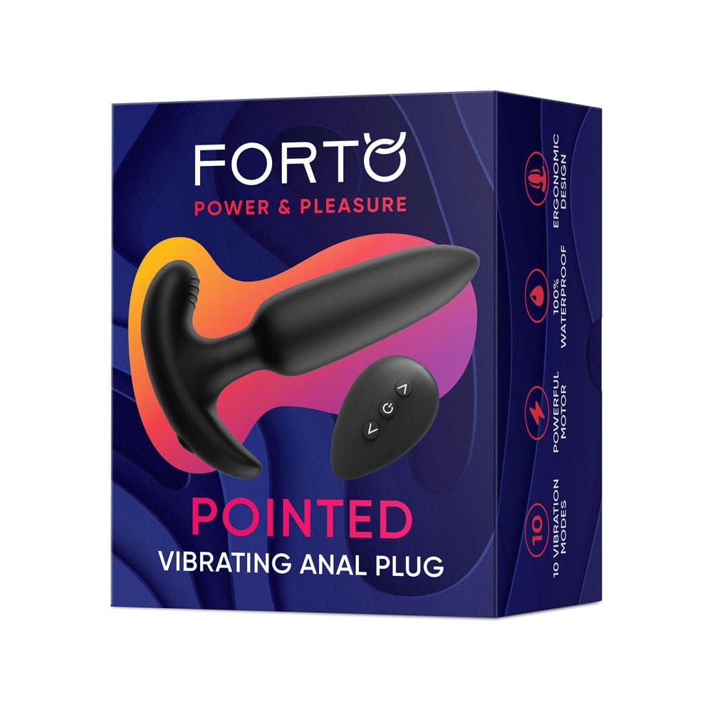 Forto Pointed Vibrating Remote Anal Plug Black - Rolik®