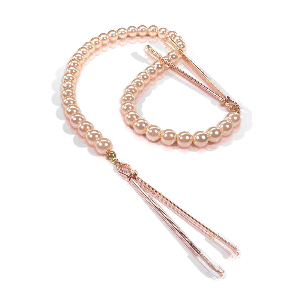 Nixie Adjustable Tweezer Clips With Pearls Rose Gold - Rolik®