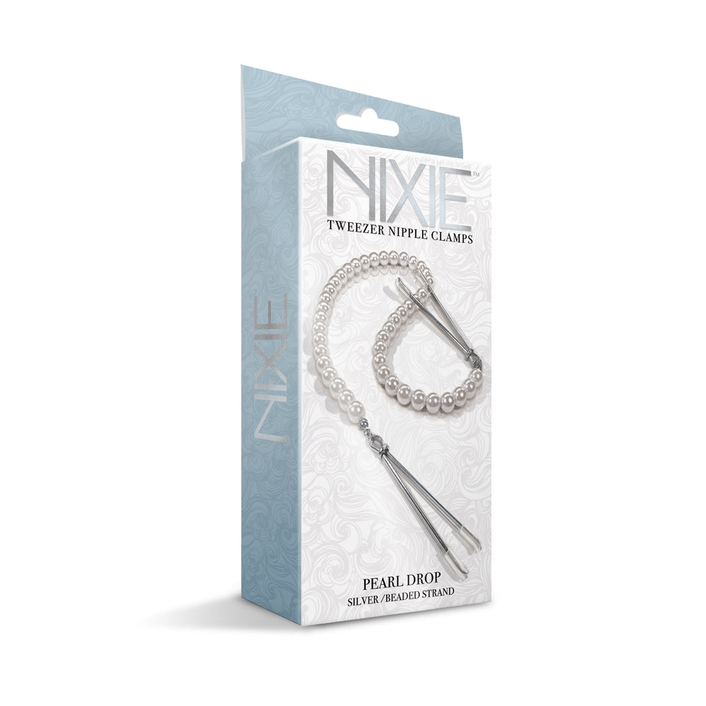 Nixie Adjustable Tweezer Clips With Pearls Rose White - Rolik®