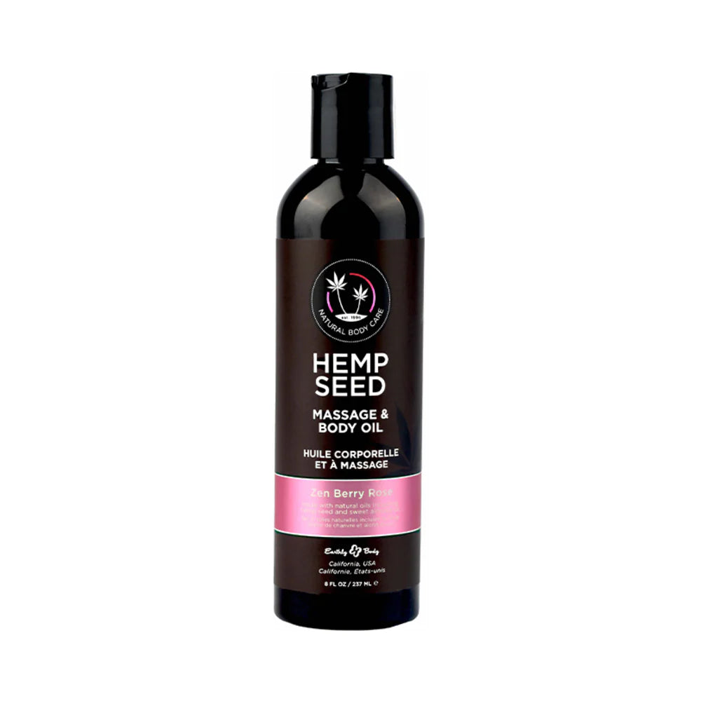 Earthly Body Hemp Seed Massage Oil Zen Berry Rose - Rolik®