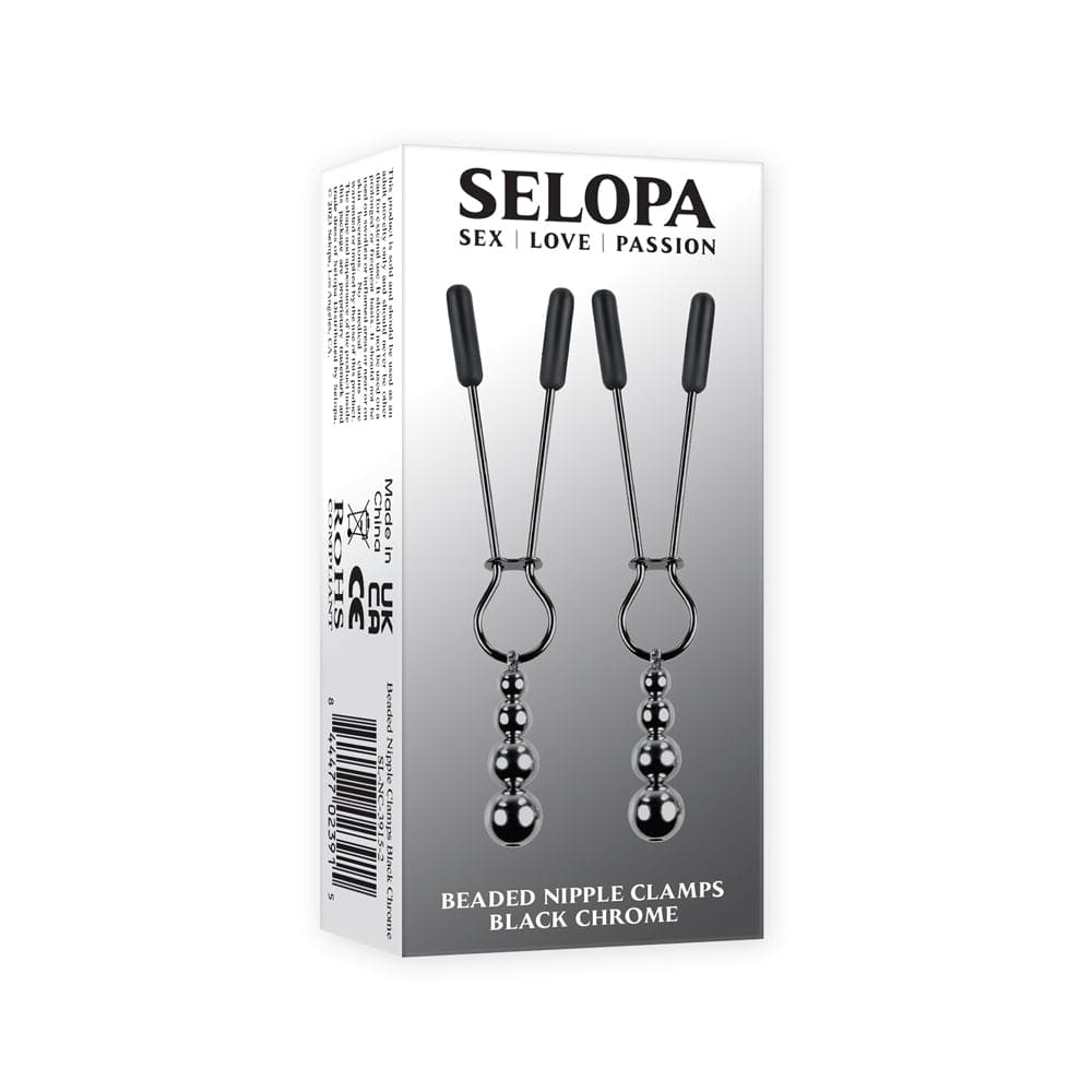 Selopa Beaded Nipple Clamps Black Chrome - Rolik®