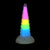 XR Brands® Uni-Glow Glow-In-The-Dark Rainbow Silicone Dildo - Rolik®