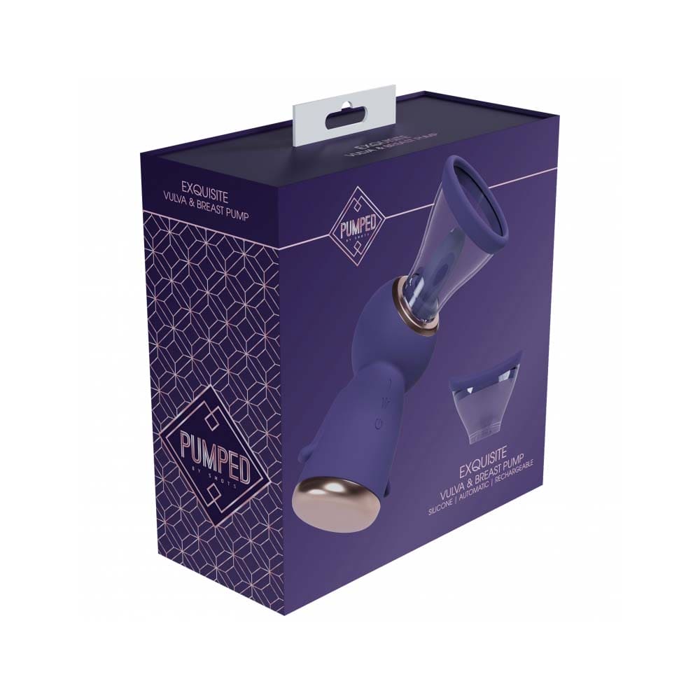 Shots Pumped Exquisite Automatic 13-Speed Silicone Rechargeable Vulva & Breast Pump Purple - Rolik®