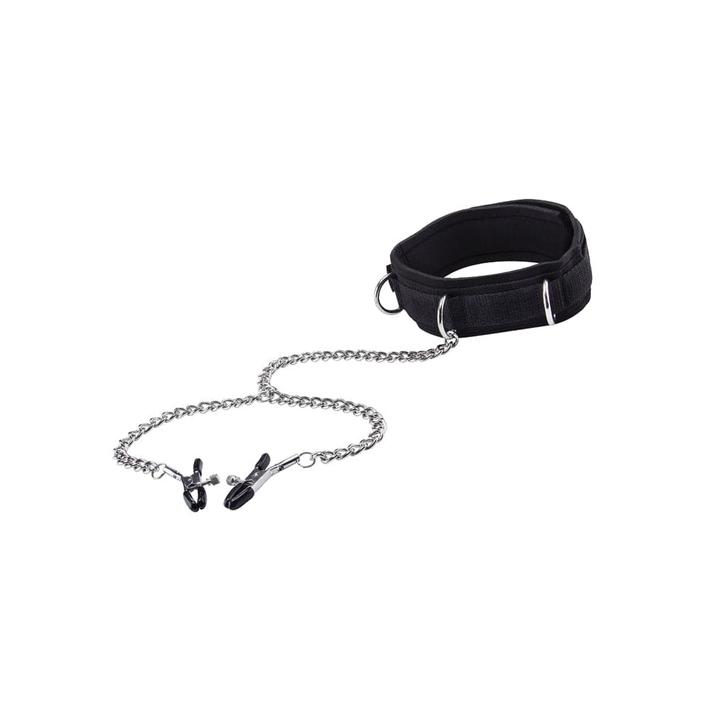 Shots Ouch! Velcro Collar with Nipple Clamps - Rolik®