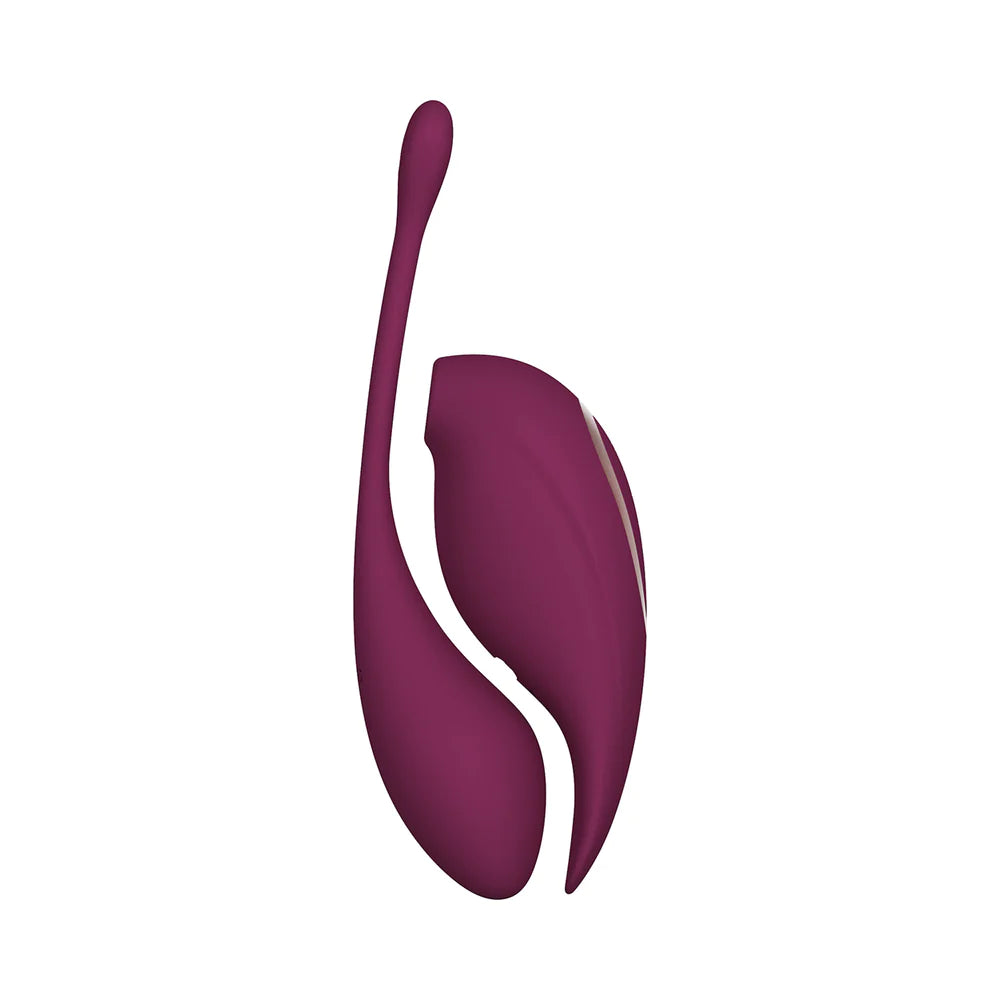 Shots Twitch 2 Rechargeable Suction & Flapping Vibrator with Remote Control Vibrating Egg Burgundy - Rolik®