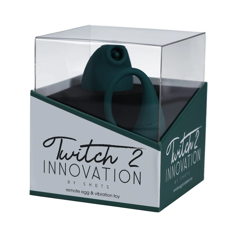 Shots Twitch 2 Rechargeable Suction & Flapping Vibrator with Remote Control Vibrating Egg Green - Rolik®