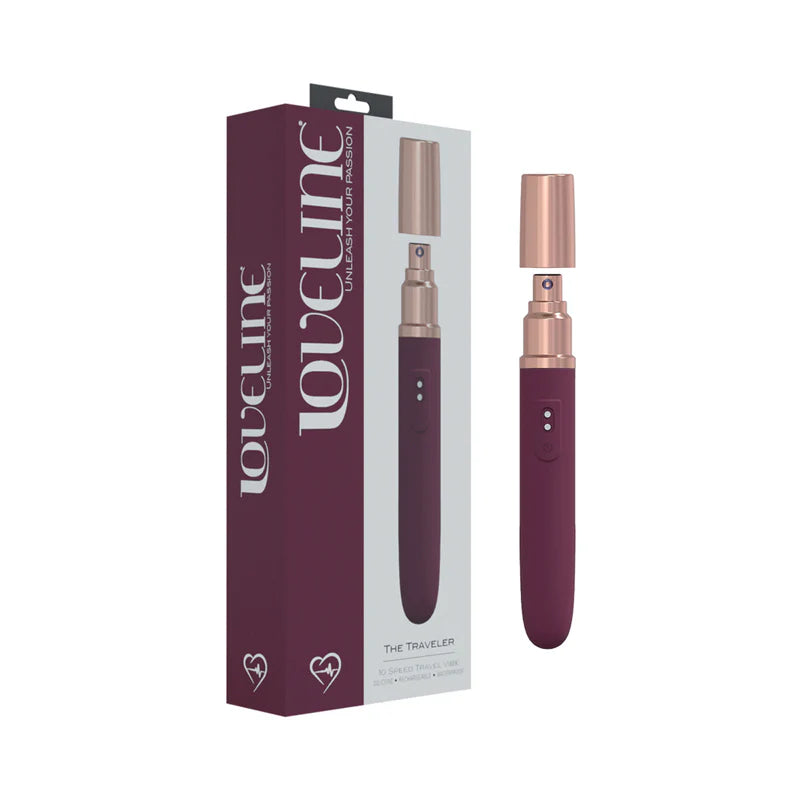 LoveLine® Traveler Vibrator with Built-In Lubricant Dispenser Burgundy - Rolik®