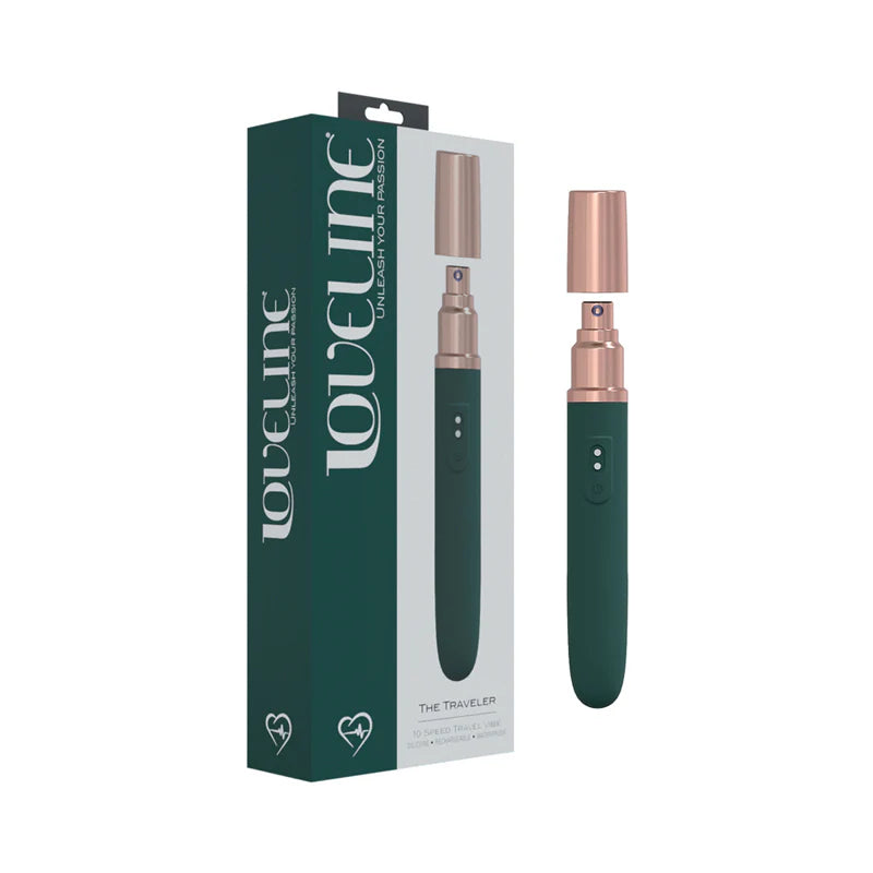 LoveLine® Traveler Vibrator with Built-In Lubricant Dispenser Green - Rolik®