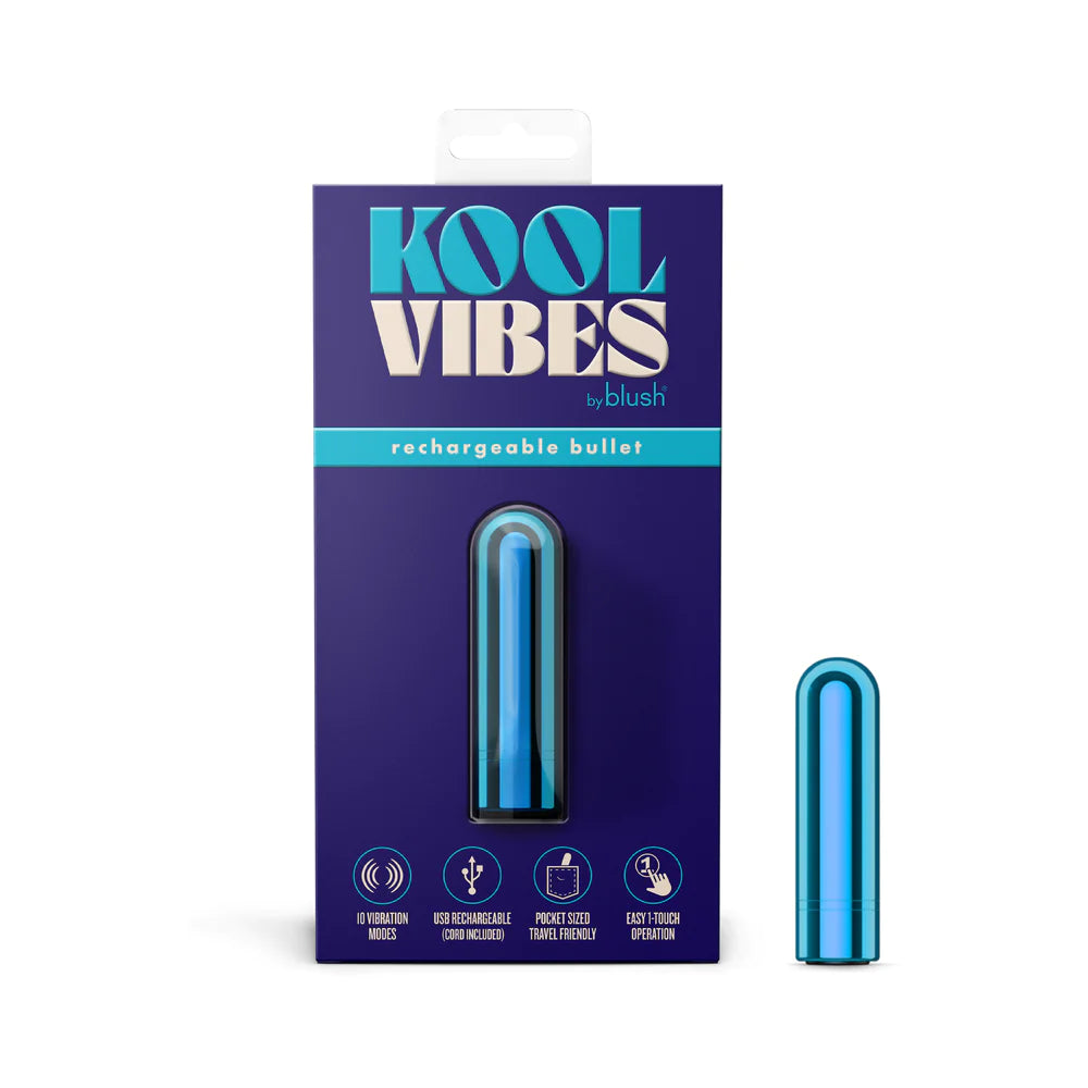 Blush Novelties® Kool Vibes Rechargeable Mini Bullet Vibrator Blue - Rolik®