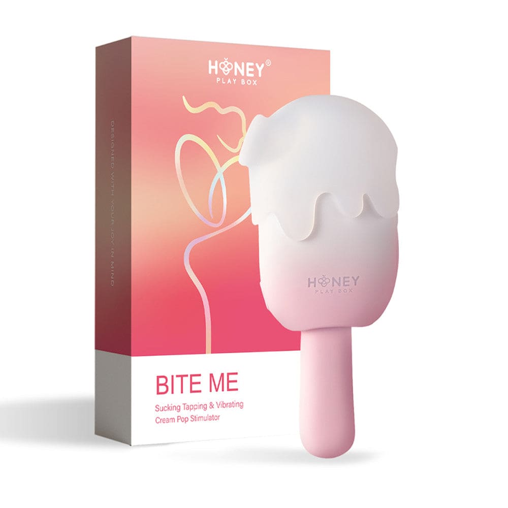 Honey Play Box Bite Me Sucking Tapping & Vibrating Cream Pop Stimulator - Rolik®