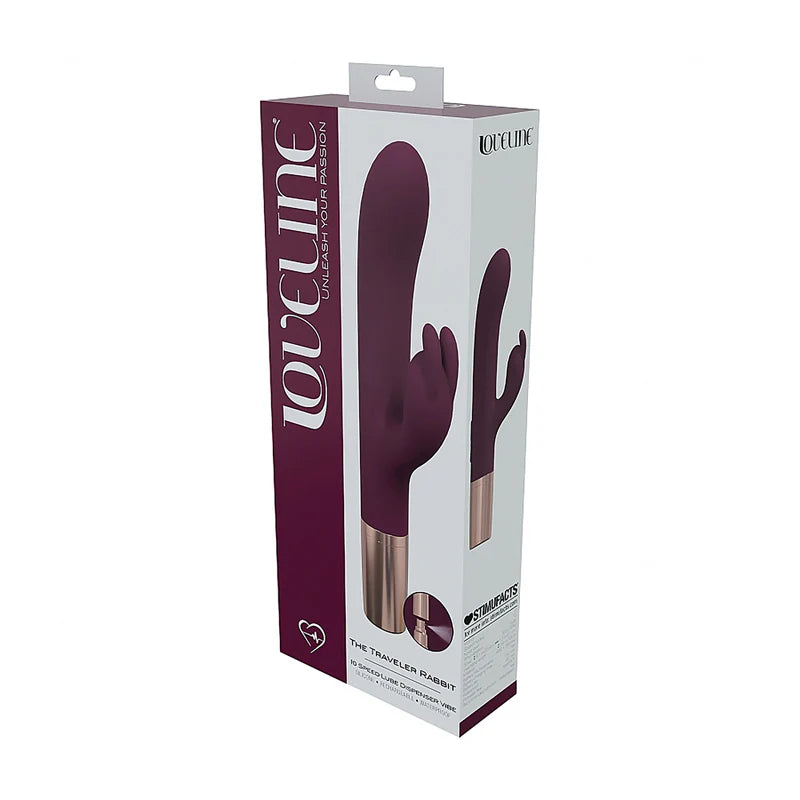 LoveLine® Traveler Rabbit Vibrator with Built-In Lubricant Dispenser Burgundy - Rolik®