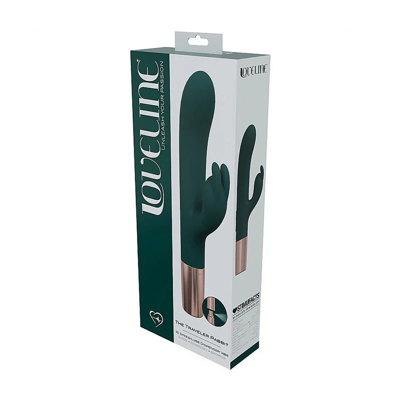 LoveLine® Traveler Rabbit Vibrator with Built-In Lubricant Dispenser Green - Rolik®