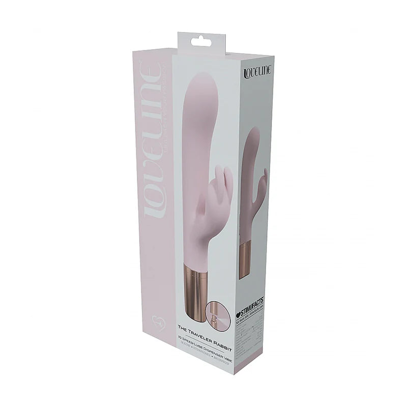 LoveLine® Traveler Rabbit Vibrator with Built-In Lubricant Dispenser Pink - Rolik®