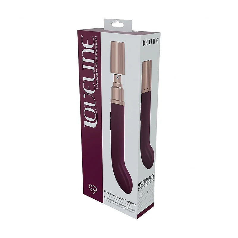 LoveLine® Traveler G-Spot Vibrator with Built-In Lubricant Dispenser Burgundy - Rolik®