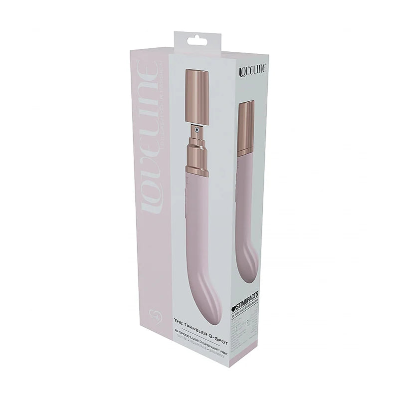 LoveLine® Traveler G-Spot Vibrator with Built-In Lubricant Dispenser Pink - Rolik®