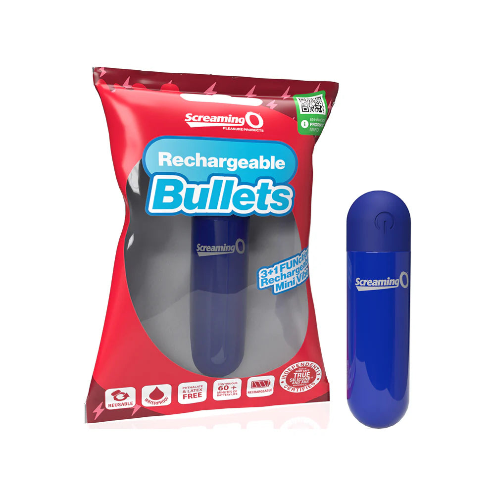 Screaming O® Rechargeable Bullet Vibrator Blue - Rolik®