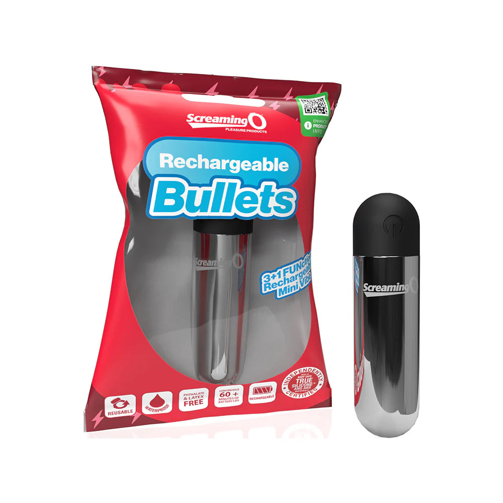 Screaming O® Rechargeable Bullet Vibrator Silver - Rolik®