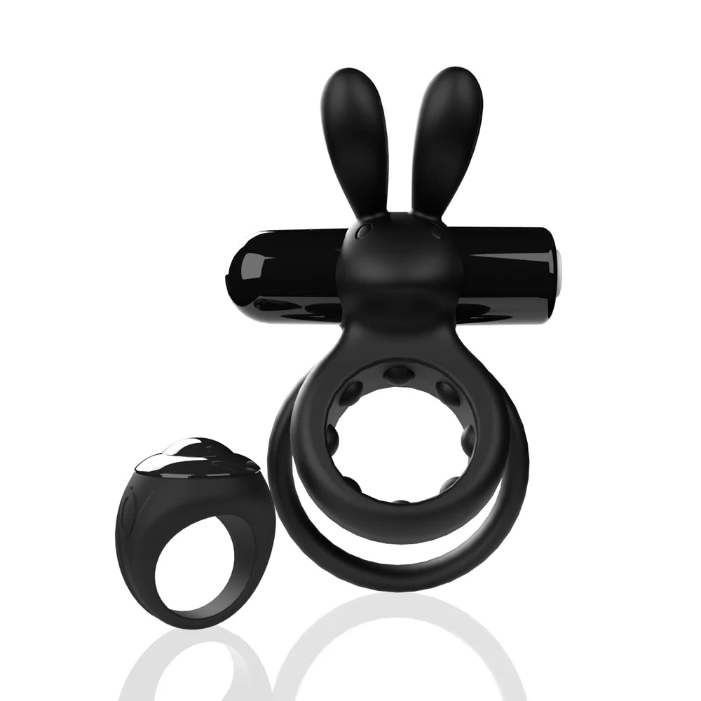 Screaming O® Remote Controlled Ohare® Vibrating C-Ring Black - Rolik®