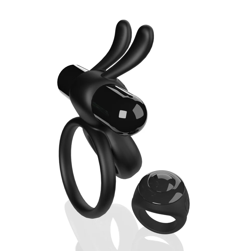 Screaming O® Remote Controlled Ohare® Vibrating C-Ring Black - Rolik®