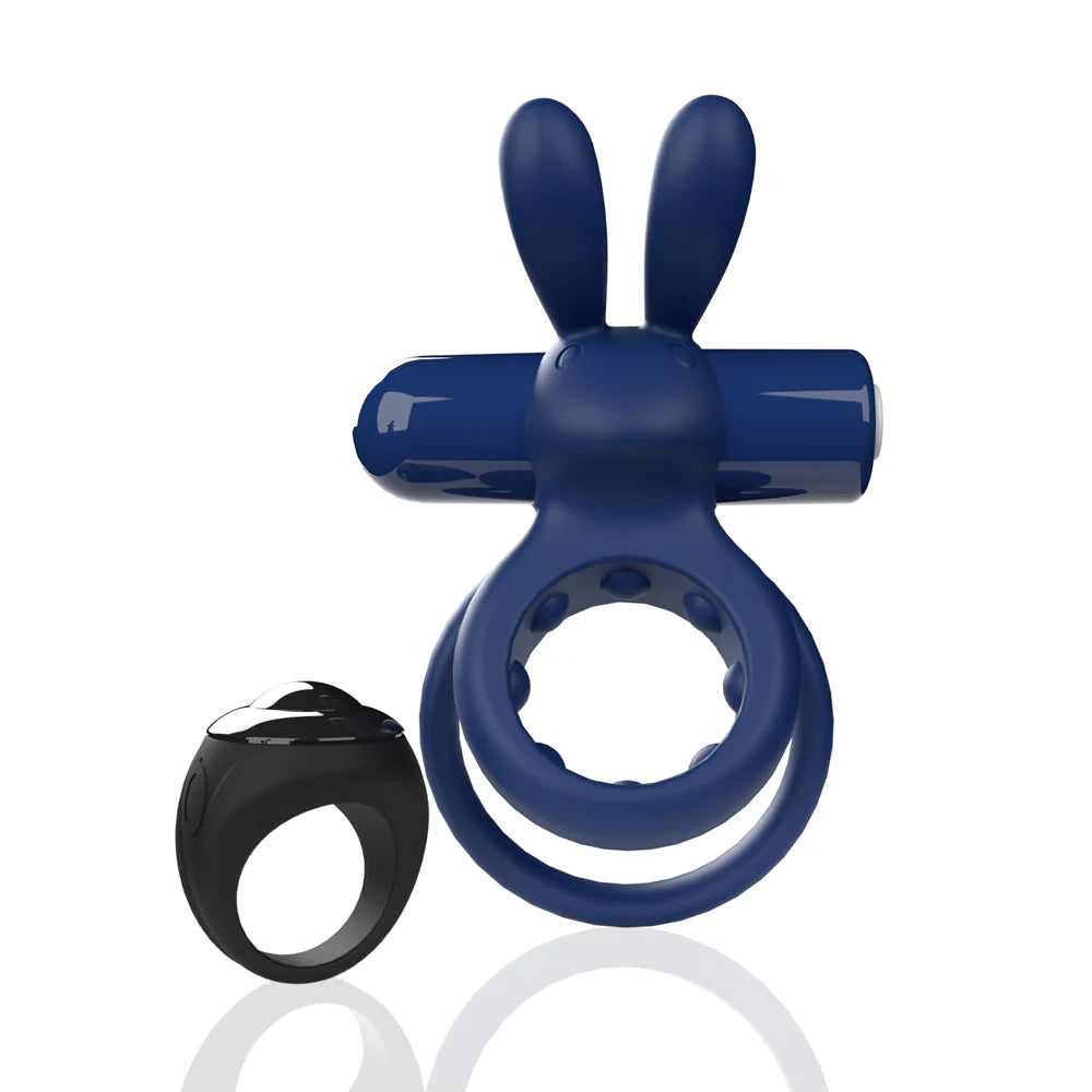 Screaming O® Remote Controlled Ohare® Vibrating C-Ring Blue - Rolik®