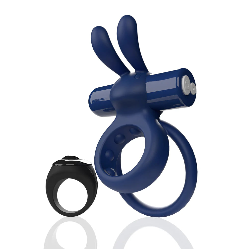 Screaming O® Remote Controlled Ohare® Vibrating C-Ring Blue - Rolik®