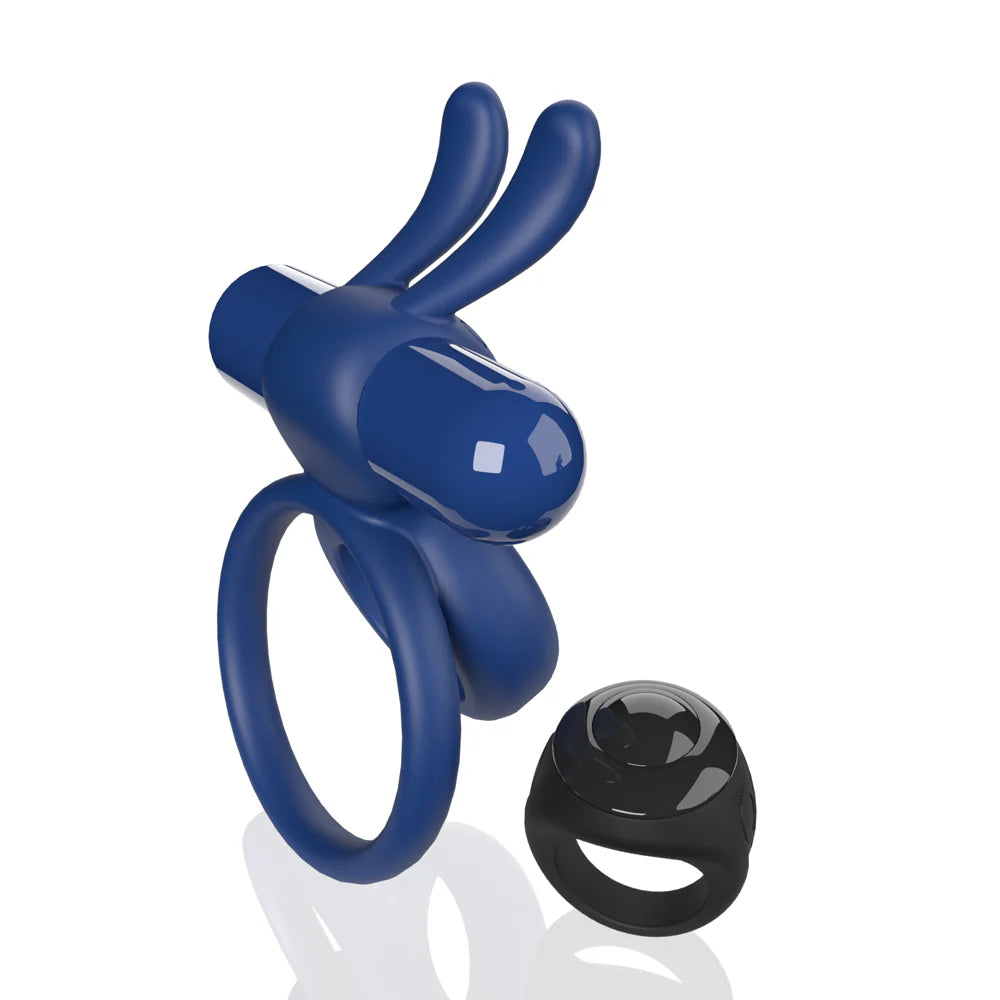 Screaming O® Remote Controlled Ohare® Vibrating C-Ring Blue - Rolik®