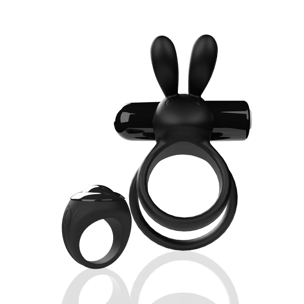 Screaming O® Remote Controlled Ohare® XL Vibrating C-Ring Black - Rolik®