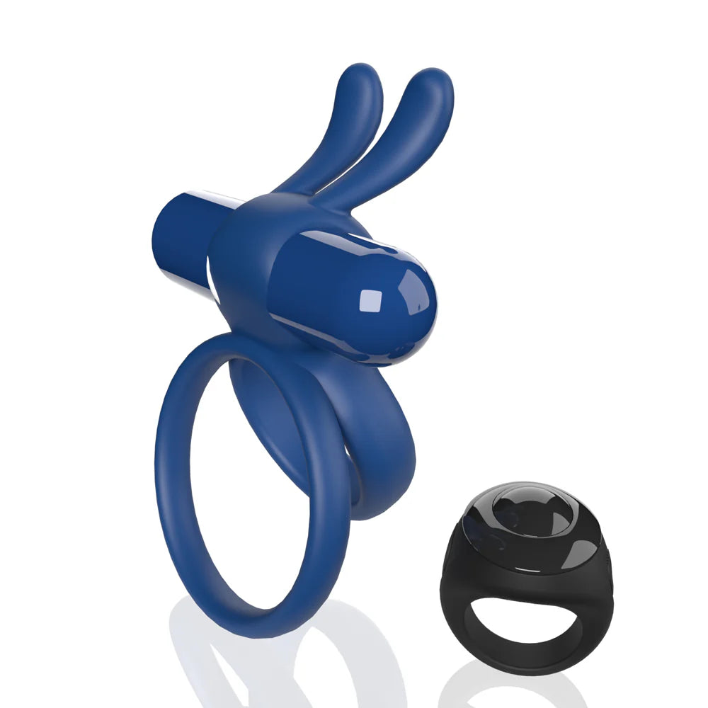 Screaming O® Remote Controlled Ohare® XL Vibrating C-Ring Blue - Rolik®