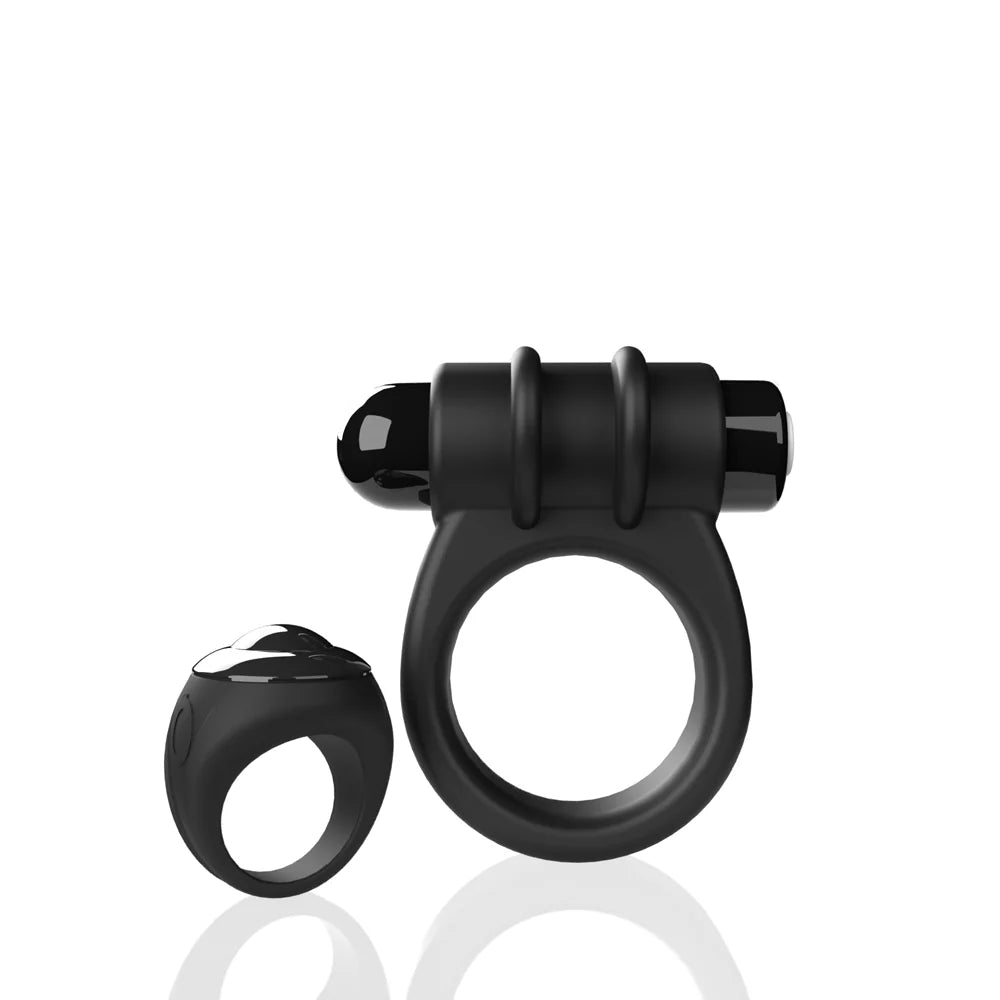 Screaming O® Remote Controlled Switch Vibrating C-Ring Black - Rolik®