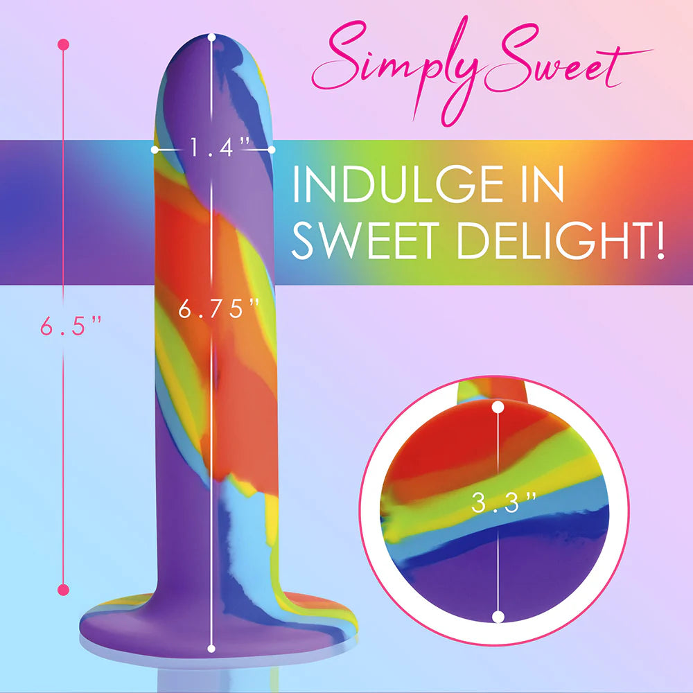 Curve Toys Simply Sweet Rainbow Silicone Dildo - Rolik®
