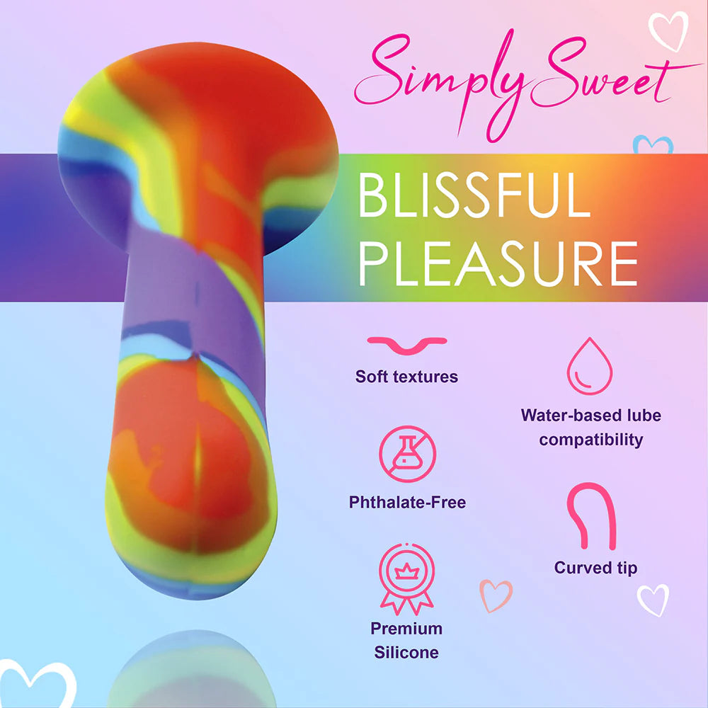 Curve Toys Simply Sweet Rainbow Silicone Dildo - Rolik®