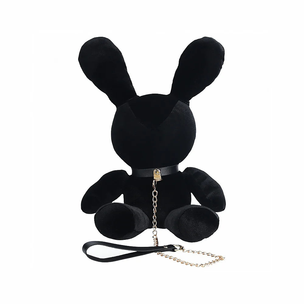 Leashed Velvet Rabbit Stuffed Animal Black - Rolik®