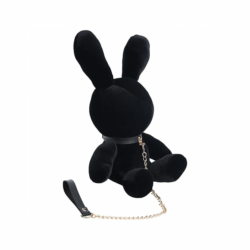 Leashed Velvet Rabbit Stuffed Animal Black - Rolik®