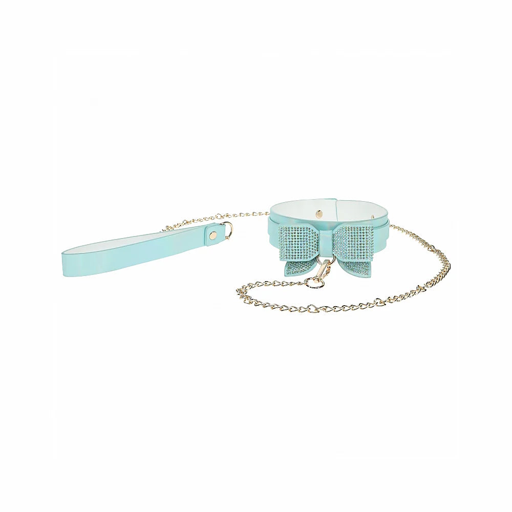 Shots Ouch! Paris Collection Collar with Leash Blue - Rolik®