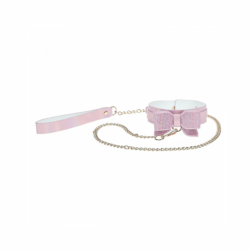 Shots Ouch! Paris Collection Collar with Leash Pink - Rolik®