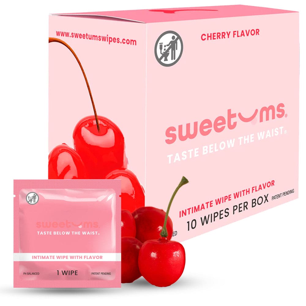 Sweetums® Flavored Intimate Wipes 10-Pack Cherry - Rolik®